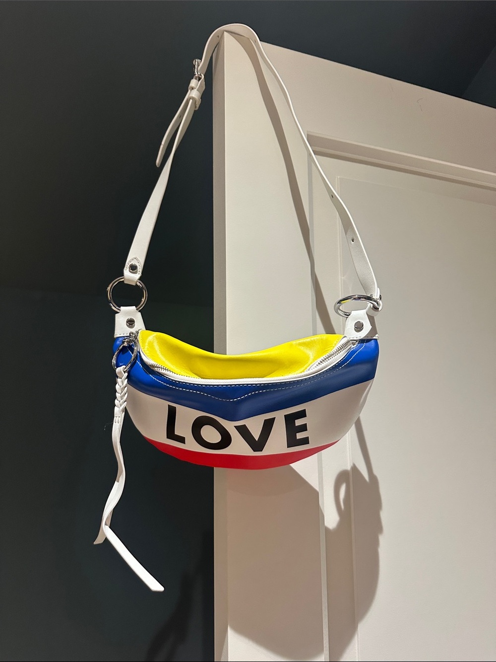 Rebecca Minkoff White Multicolor 'LOVE' Crossbody Bag